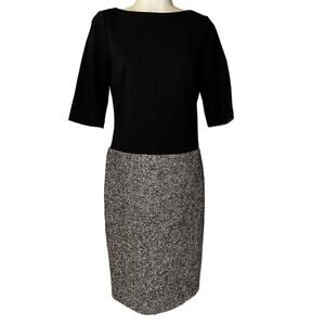 Talbots Women’ Semi-Formal Black/Gray Zip Back Sheath Evening Dress Size 4